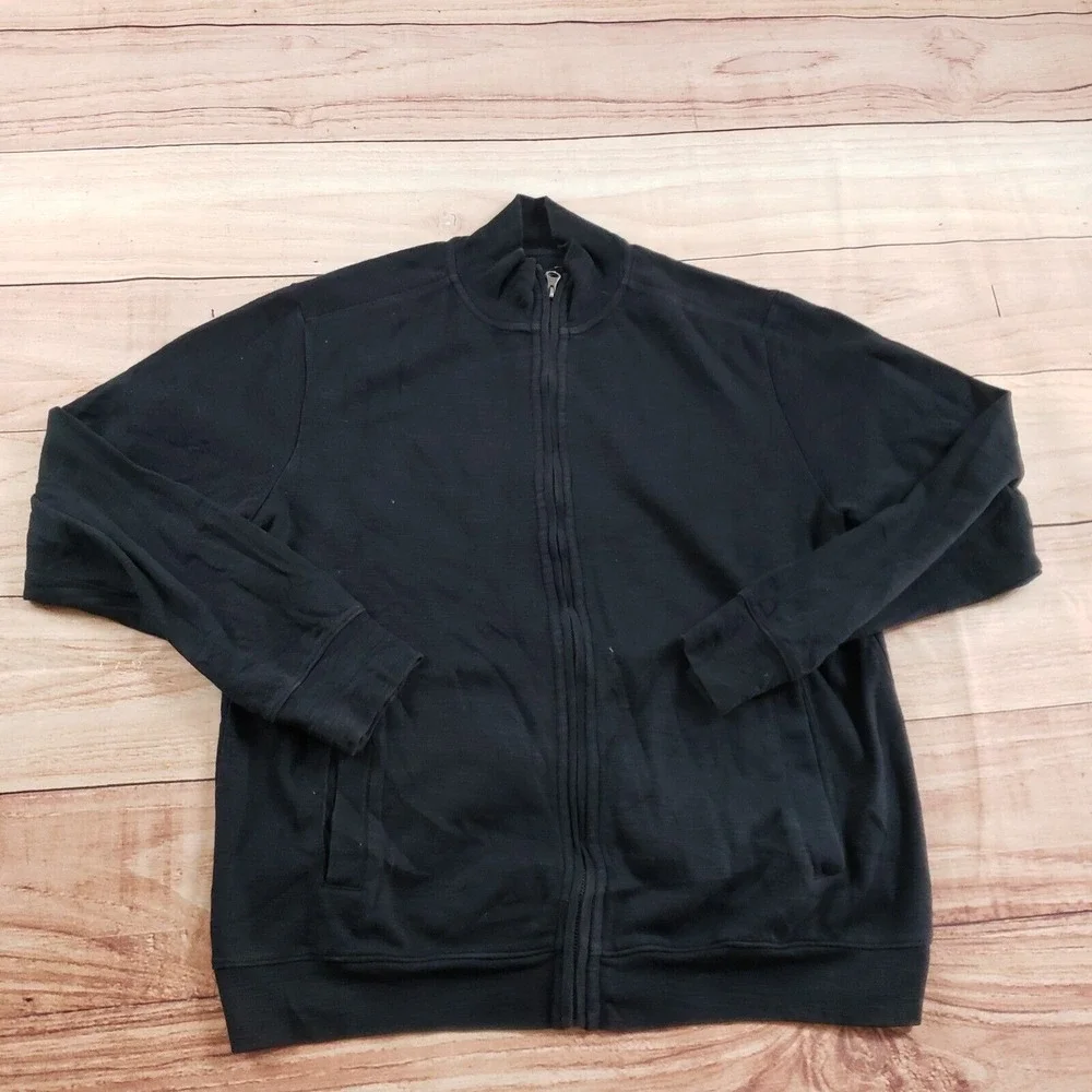 Banana Republic Sweater Mens‎ Extra Large Black Sweatshirt Preppy Full Zip Adult